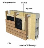 isolation thermique par l'extérieur sous bardage  proche Rouen